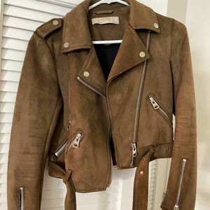 Zara Brown Suede Outerwear Jacket